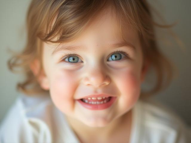 Charming portrait of a child with bright eyes and natural expression