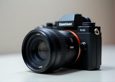 Professional mirrorless camera body with a lens attached